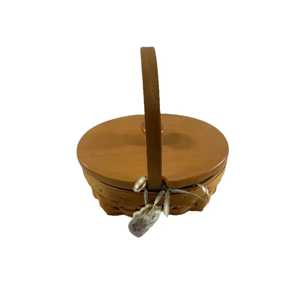 1999 Longaberger Horizon of Hope Basket w/Protector Lid & Tie-On Vintage
